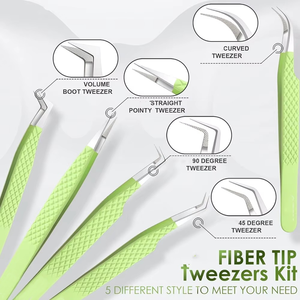 Custom Label Hand <b>Tested</b> Sustainable Diamond Tip Handmade Stainless Steel Eyelash Tweezers New Arrival - Product Image 2