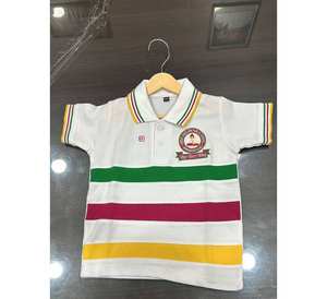 Polo scolaire unisexe en coton imprimé de différentes couleurs pour enfants, tenue décontractée pour l'école primaire et secondaire, col confortable - Product Image 1