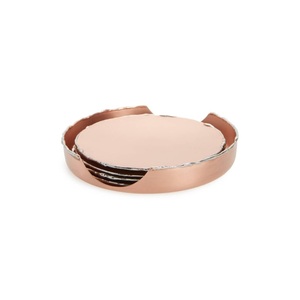 Sous-verres carrés en cuivre pur martelé à la main, sur mesure, luxe, pour restaurant, bar, vaisselle - Product Image 2