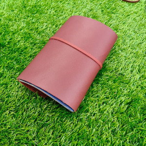 Fine Burgundy A6 Leather Diary Cover Small Notebook Sleeve Mini Journal Holder Hand <b>Book</b> <b>Note</b> Pad Paper Card Sheet Lock Soft Fit - Product Image 4