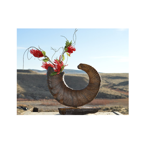 Juego de Jarrones de Flores Hechos a Mano con Cuerno de Búfalo Antiguo, Decoración Natural, Material de Bambú, Dos Tamaños Disponibles - Product Image 1