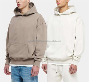 Superventas de alto peso sin cuerda de gran tamaño 500gsm 60 algodón 40 poliéster pesado algodón jersey con capucha hombres - Product Image 2