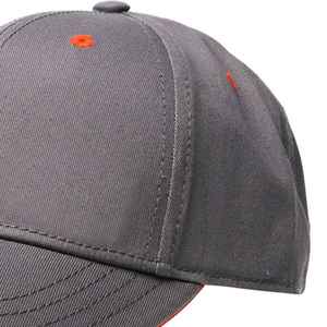 Gorra de Béisbol Unisex Gris con Ribete Naranja, 6 Paneles, Ajustable, Deportiva, Casual, de Verano, Color Sólido, Tela de Lona, para Adultos - Product Image 6