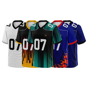 Maillots de football américain personnalisés de haute qualité, respirants, à manches courtes, unisexes, grandes tailles, 100 % polyester mesh, pour 4 matchs. - Product Image 6