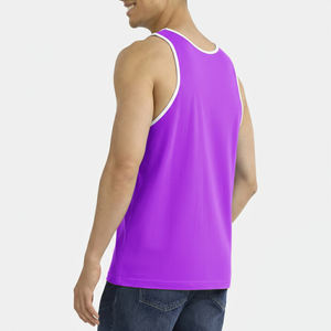 Camiseta sin mangas de algodón para hombre, de alta calidad, con logotipo personalizado al por mayor, para verano, para gimnasio, fitness, tallas grandes. - Product Image 2