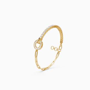 Elegante Brazalete de Eslabones con Diamante Cultivado en Laboratorio de 2.22 Ct en Oro Amarillo, Blanco y Rosa de 9K - Product Image 3