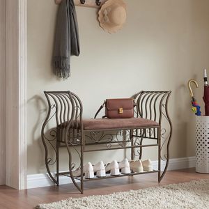 Mueble Zapatero Acolchado Estilo Victoriano Marrón con Almacenamiento de MDF Antipolvo para Pasillo, Sala de Estar y Dormitorio - Product Image 4