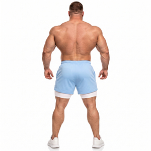 Shorts de jogging 2-en-1 à séchage rapide grande taille, shorts de sport imprimés sur mesure, shorts de gym double couche pour hommes, shorts d'entraînement à taille élastique - Product Image 2