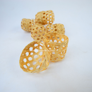 <b>Mini</b> Natural Bamboo Woven Cube <b>Storage</b> Basket with Lid Handmade Woven Home Organizer Craft - Product Image 6