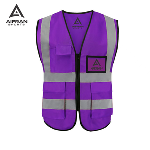 Chaleco de Seguridad Reflectante de Alta Visibilidad Aifran, Chaqueta de Trabajo Resistente al Viento con Múltiples Bolsillos para Construcción - Product Image 5