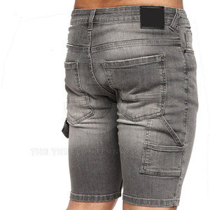 Pantalones Cortos de Mezclilla para Hombre, Color Sólido, Cintura Cómoda, Estilo Moderno e Informal para Caballeros - Product Image 3