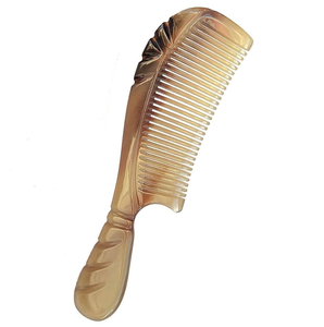 Peine de cuerno de búfalo de moda para cabello rizado, peine de cuerno de búfalo de alta calidad para barba, tamaño personalizado para el hogar, precio más bajo - Product Image 1