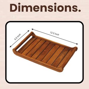 Plateau de service en bois au design classique, fabriqué à la main à partir de bois massif, solide et durable, pour servir du café, du thé et des boissons dans la cuisine - Product Image 3