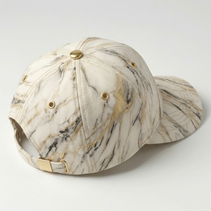 Gorra de Béisbol de Lujo con Patrón de Mármol, 6 Paneles, Impresión Completa, Estructurada, Unisex, Deportiva, Informal, de Algodón y Poliéster, Personalizable OEM ODM - Product Image 5
