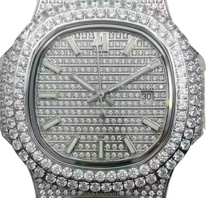 Reloj de Lujo con Diamantes Moissanite para Hombre, Elegante Reloj de Pulsera de Cuarzo con Acabado Premium, Diseño de Moda para Fiestas - Product Image 6
