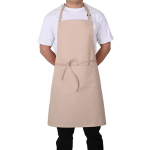 Custom Chef Cooking <b>Apron</b> Polyester Cotton Bib <b>Apron</b> Two Pockets Logo Wholesale OEM - Product Image 2