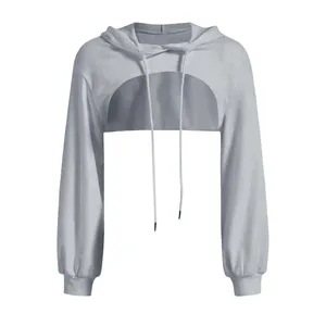 Sudadera con capucha y forro polar para mujer de Everglide Corporation, color gris, con estampado, bolsillos con cremallera en la parte delantera, para invierno y otoño, corte regular - Product Image 2