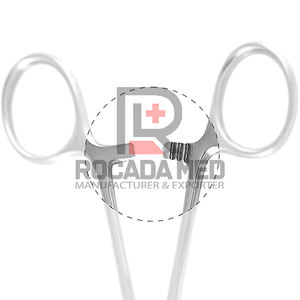 Pinzas hemostáticas Rochester Pean de 12 pulgadas, rectas y curvas, 2 unidades, tres posiciones de bloqueo, acero inoxidable - Product Image 3