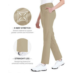 Pantalon chino pour femme en tissu premium, polyester et coton, léger, grandes tailles, idéal pour la marche et les voyages. - Product Image 3