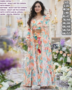 Sunshine Riwaayat Floor-Length Ball Gown Set with Floral Embroidery Modern Design Chinon Fabric - Product Image 1