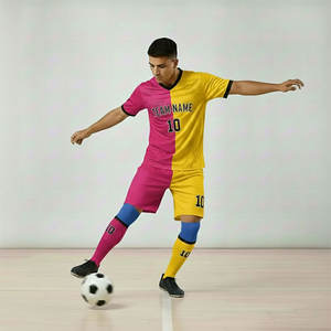 Conjunto de Camisetas de Fútbol Personalizadas Unisex con Apliques, 100% Poliéster, Manga Corta, Nombre del Equipo Personalizado - Product Image 2