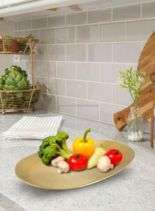 Grand plateau de service ovale en aluminium parfait pour servir des boissons, des repas, des collations, des desserts et des fruits lors d'événements et de célébrations - Product Image 4