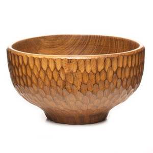 Bol à salade de fruits en bois d'acacia massif de haute qualité, durable, sans plomb, avec logo personnalisé, design classique, pour les fêtes, fabriqué en Inde, en gros - Product Image 4