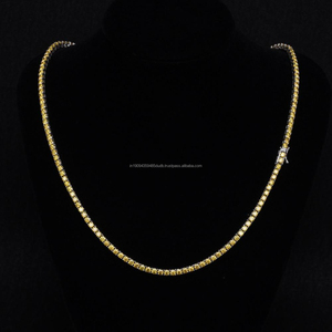 Collar de tenis con diamantes amarillos cultivados en laboratorio, elaborado en plata de ley 925 para la venta al por mayor de joyería de moda elegante para boutiques. - Product Image 2