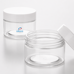 Pot cosmétique rond en plastique transparent de 80 ml avec couvercle à vis blanc pour l'emballage des soins de la peau, fabricant au Vietnam - Product Image 3