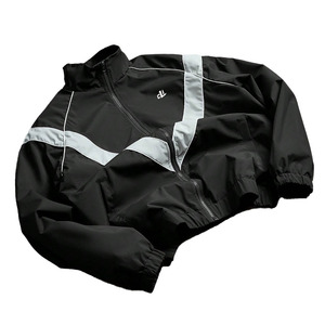 Custom Branding <b>jacket</b> for <b>men</b> Retro Windbreaker Sweatpants <b>Reflective</b> Piping Athletic Outerwear Wholesale Quality Clothing - Product Image 4