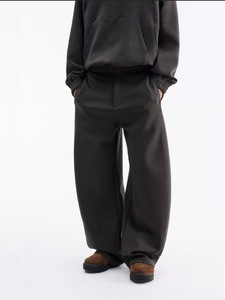 Joggers Sports Wear Custom Logo Heavy Weight Oversized Baggy Wide Leg Flared Canvas Mid Waist Spring Sweatpants <b>Women</b> - Product Image 5