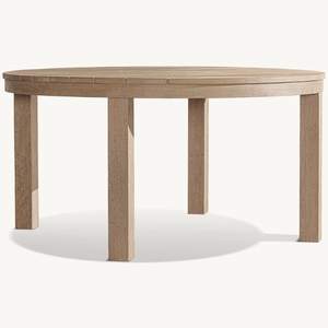 Mesa redonda en oferta, hecha de madera de teca, con un estilo moderno y sencillo, apta para uso en exteriores, resistente a la intemperie. - Product Image 4
