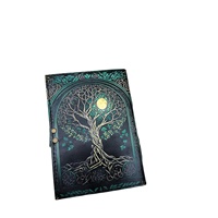 Nouveau carnet de croquis vintage fait main à couverture rigide en papier, avec impression UV et bords festonnés, motif Arbre de Vie Celtique, Grimoire