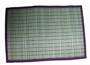 Natural Handwoven stripe Design Table Mat Bannana cora Handmade <b>Placemat</b> dining table mat - Product Image 2