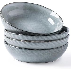 Grandi Ciotole in Ceramica da 8,5 Pollici per Pasta e Insalata, 38 Once, con Motivo Texturizzato per Uso in Cucina - Product Image 1