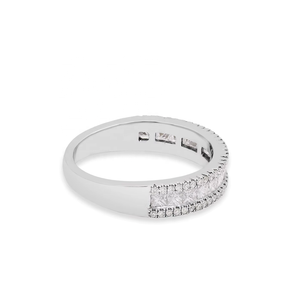 Bague en or blanc 18 carats avec diamant, sertissage clos classique IGI, faite à la main, alliances et bagues de soirée pour elle - Vente en gros garantie - Product Image 5