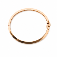 Brazalete Infantil de Oro Rosa de 18K con Diamantes de Corte Brillante, Joyería Fina Clásica de Alto Brillo para Niñas, Uso Diario, Regalo para Fiestas y Bodas