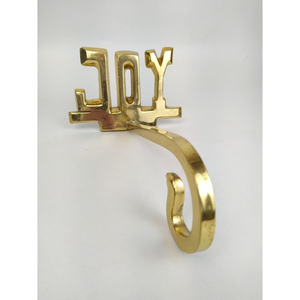 Durable Handmade Joy Named Christmas <b>Stocking</b> <b>Holder</b> Factory Hot Sale Luxury Gold Metal Mantel Hook Best Quality Minimalist - Product Image 1