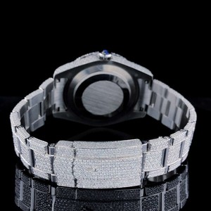 Reloj de Lujo Hip Hop con Movimiento Automático Digital, Acero Inoxidable, Hecho a Mano, Completamente Cubierto de Diamantes VVS Moissanite, Relojes de Cuarzo - Product Image 5