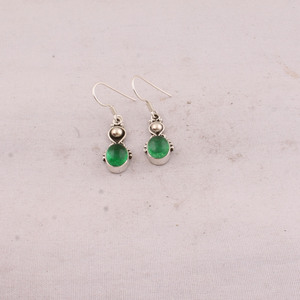 Wholesale 925 Sterling <b>Silver</b> Lapis Lazuli Oval <b>Dangle</b> <b>Earrings</b> Vintage Handcrafted Two Tier Bead Accent Drop Engagement - Product Image 4