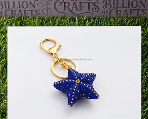 Llavero de estrella de cuentas de semillas hecho a mano, amuleto celestial colorido, accesorio colgante para bolso - Product Image 3