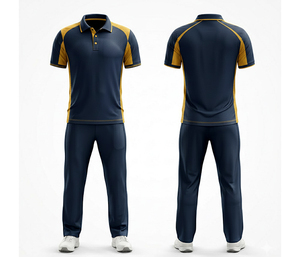 Uniforme Deportivo Ligero de Secado Rápido con Estampado por Transferencia para Equipos de Cricket Masculinos, Bloques de Color Morado y Verde, Transpirable para Clubes - Product Image 2