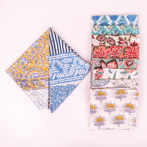 Wholesale Breathable Eco-Friendly Multifunctional Square Non-Woven Cotton Sanganeri Floral Block Print <b>Tie</b> <b>Back</b> Bandana Headband - Product Image 5