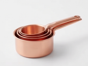 Elegantes Tazas Medidoras Apilables de Metal Cobre para Cocina y Hogar, Herramienta Atractiva para Hornear - Product Image 1