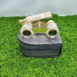 Binocular náutico de latón Vintage de 3,5 pulgadas con estuche de cuero grabado para regalo - Product Image 6