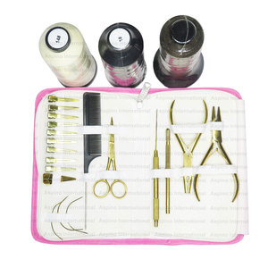 Hair Extension <b>Tools</b> <b>Kit</b> Micro Link Crimping Plier Threads Hook Loop <b>Tool</b> <b>Small</b> Scissor and Metal Pin Tail Comb Stylist <b>Kit</b> - Product Image 6