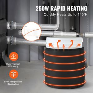 Riscaldatore per Fusti in Metallo da 250 Watt, Fascia Riscaldante per Barili da 5 Galloni, Termostato Indipendente Regolabile fino a 0-145 Fahrenheit, Riscaldatore per Olio - Product Image 2
