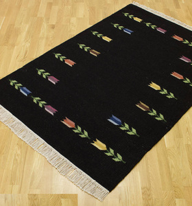 100% Wool Handmade Kilim <b>Rug</b> | Handwoven Tribal Flat Weave Area Carpet | Boho Geometric Custom Size <b>Rug</b> Manufacturer - Product Image 2