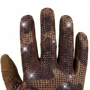 Guantes de Fútbol Americano Personalizados con Diseño de Pedrería para Hombre, Ropa Deportiva 2026, Color Marrón - Product Image 3