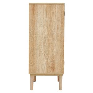 Mobiletto in Rattan con Ripiani Regolabili e 2 Ante Magnetiche, Credenza per Ingresso, Corridoio e Cucina - Product Image 6
